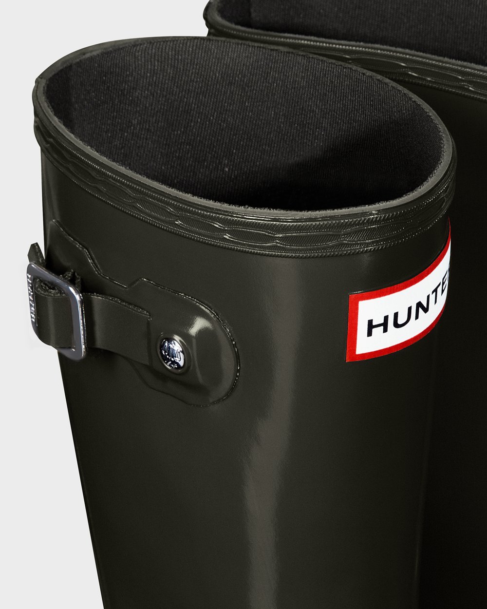 Kids Hunter Original Big Gloss | Rain Boots Dark Olive | NZ-7439-WDVZ